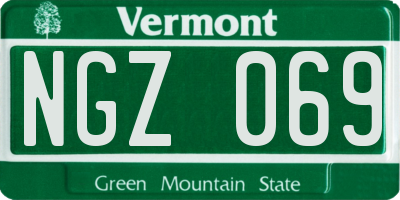 VT license plate NGZ069
