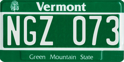 VT license plate NGZ073
