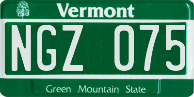 VT license plate NGZ075