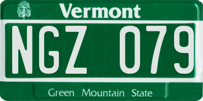 VT license plate NGZ079