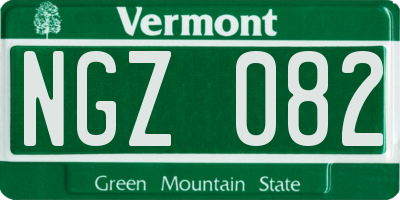 VT license plate NGZ082