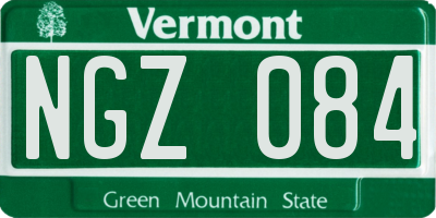 VT license plate NGZ084