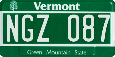 VT license plate NGZ087