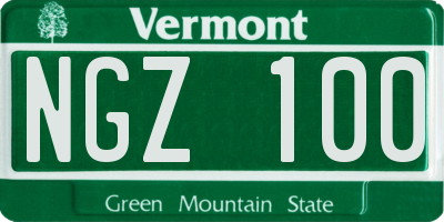 VT license plate NGZ100