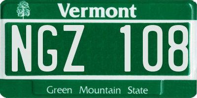 VT license plate NGZ108