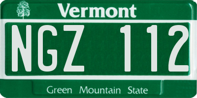 VT license plate NGZ112