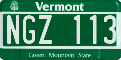 VT license plate NGZ113