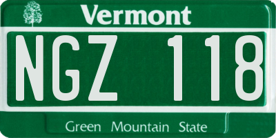 VT license plate NGZ118