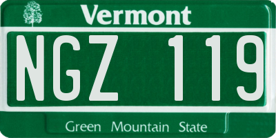 VT license plate NGZ119