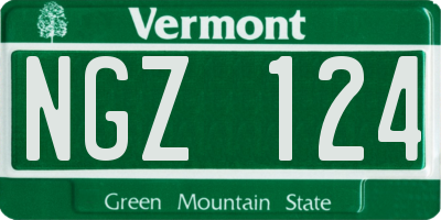 VT license plate NGZ124