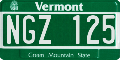 VT license plate NGZ125