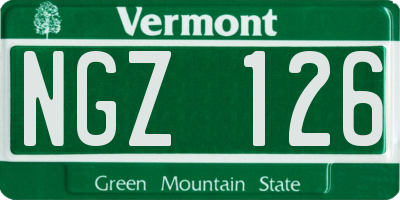 VT license plate NGZ126