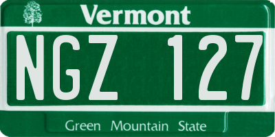 VT license plate NGZ127