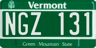 VT license plate NGZ131