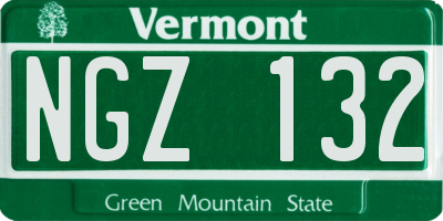 VT license plate NGZ132