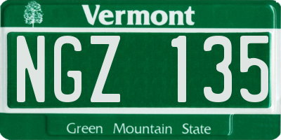 VT license plate NGZ135