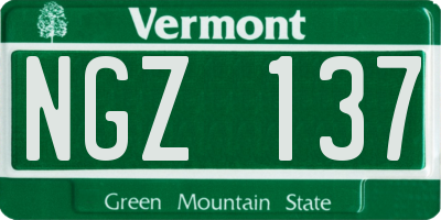 VT license plate NGZ137