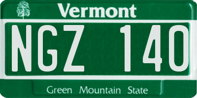 VT license plate NGZ140