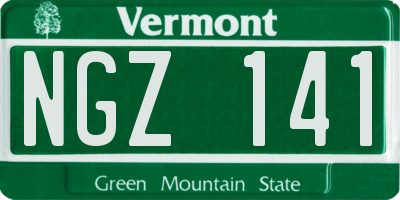 VT license plate NGZ141