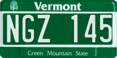 VT license plate NGZ145