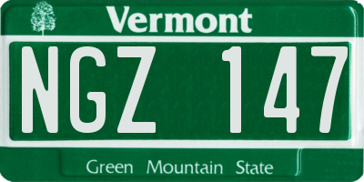 VT license plate NGZ147