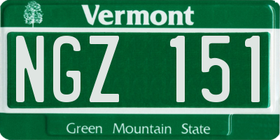 VT license plate NGZ151