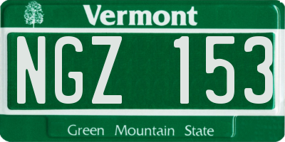VT license plate NGZ153