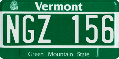 VT license plate NGZ156
