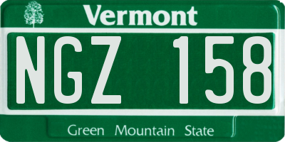 VT license plate NGZ158