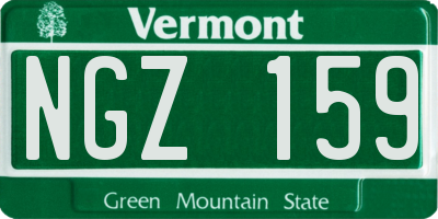 VT license plate NGZ159