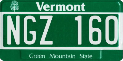 VT license plate NGZ160