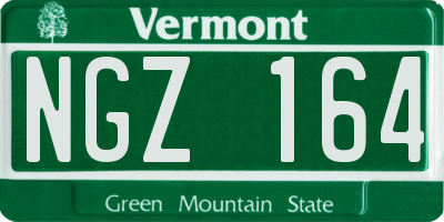 VT license plate NGZ164