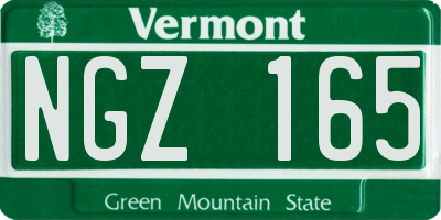VT license plate NGZ165