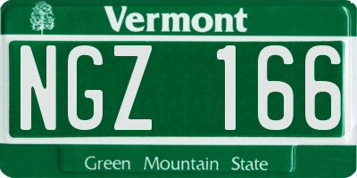 VT license plate NGZ166