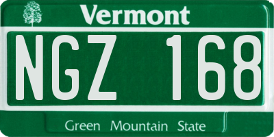 VT license plate NGZ168