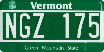 VT license plate NGZ175