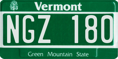 VT license plate NGZ180