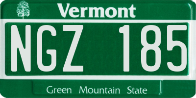 VT license plate NGZ185