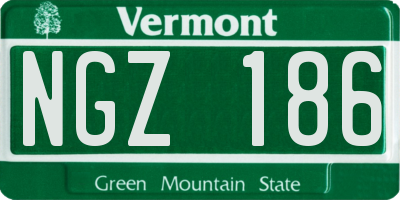VT license plate NGZ186