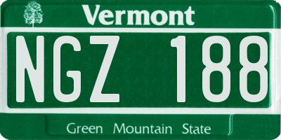 VT license plate NGZ188