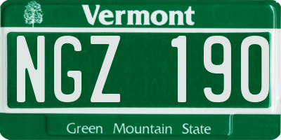 VT license plate NGZ190