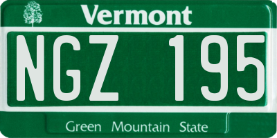 VT license plate NGZ195