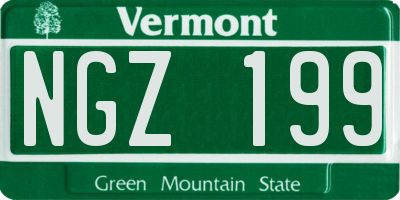 VT license plate NGZ199