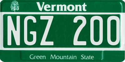 VT license plate NGZ200