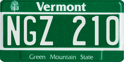VT license plate NGZ210