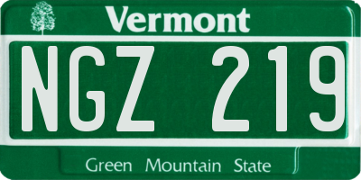 VT license plate NGZ219