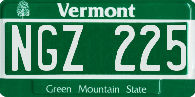 VT license plate NGZ225