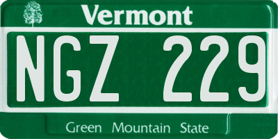 VT license plate NGZ229