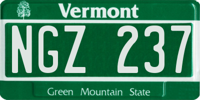 VT license plate NGZ237