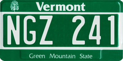 VT license plate NGZ241